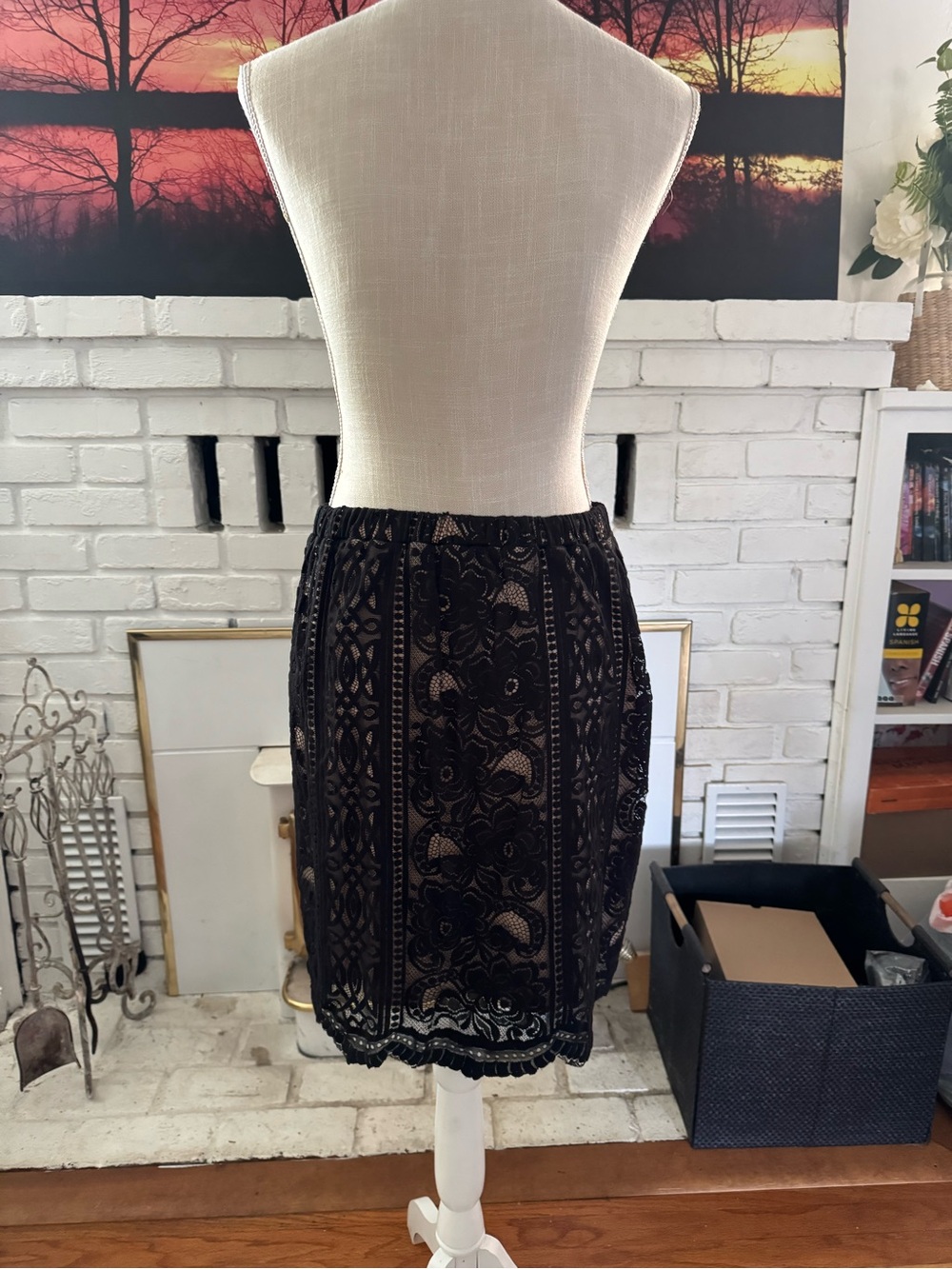 Target Black Lace Overlay Pencil Skirt